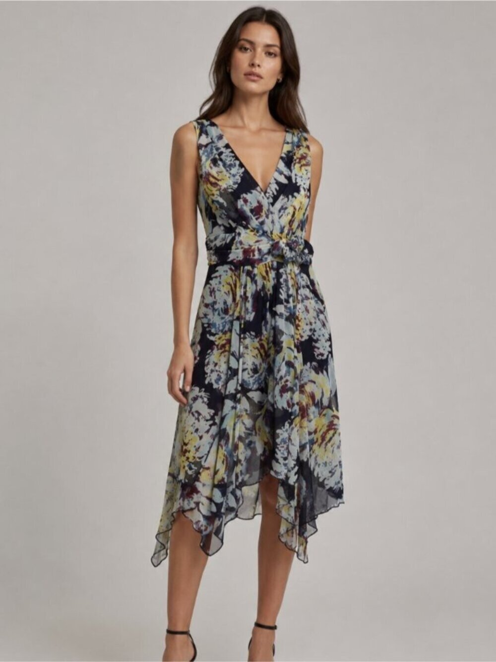 Jonathan Martin Floral Midi Dress - Picture 2 of 10